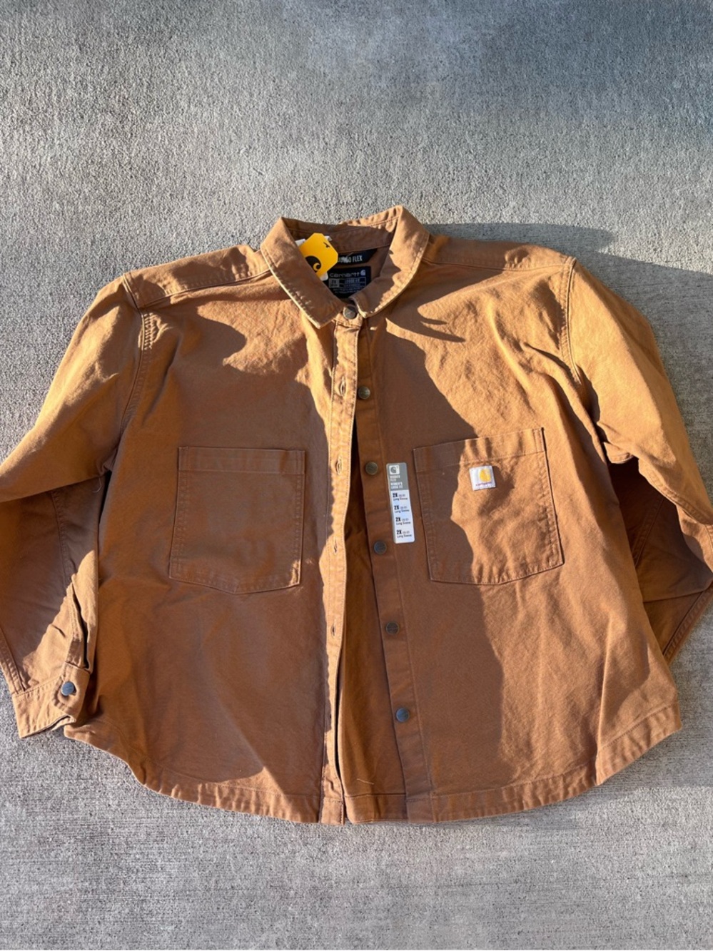 Carhartt rugged flex loose fit heavyweight duck overshirt button down shirt NWT